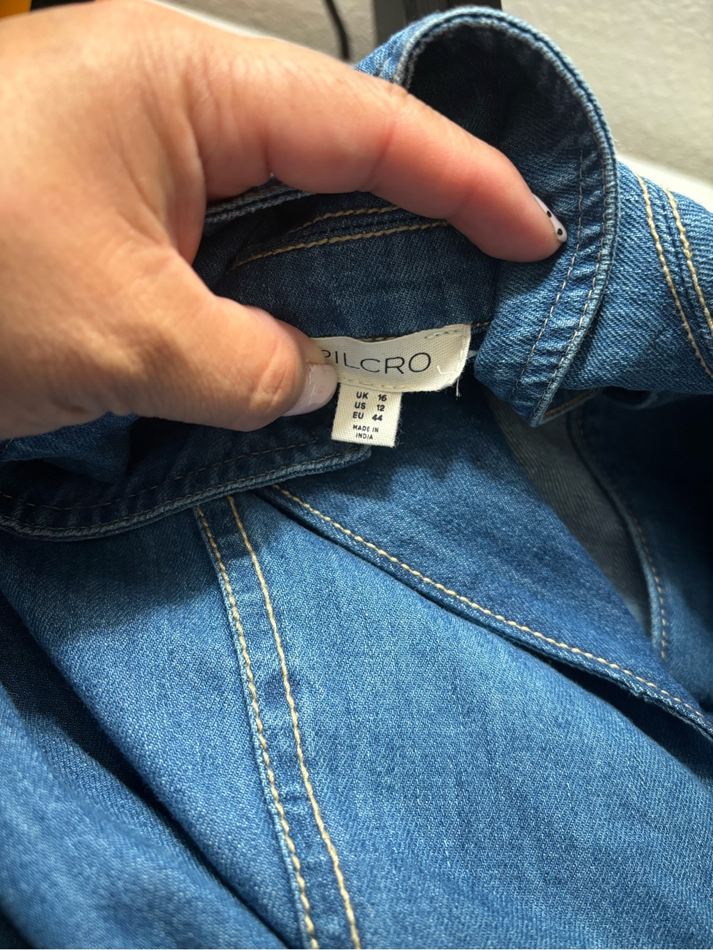 Pilcro Blue Denim Button-Front Midi Dress - Picture 8 of 8